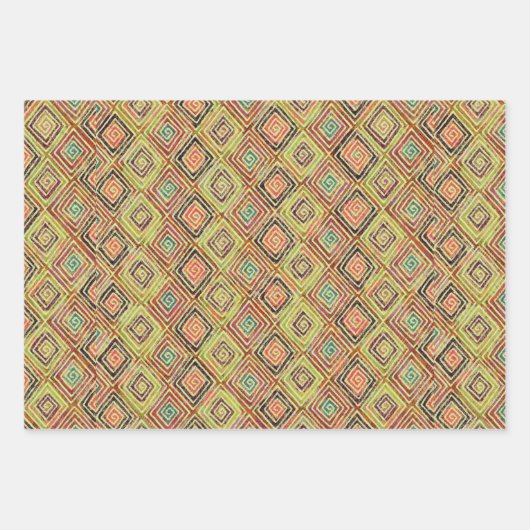 Mud Cloth Geïnspireerde patronen Inpakpapier Vel (Voorkant)