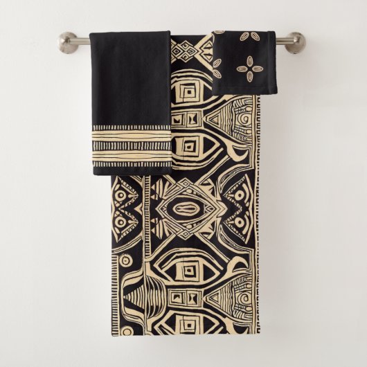 Mud Cloth Pattern Bad Handdoek (Insitu)