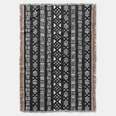 Mud Cloth Style 01 - zwart Deken (Voorkant Verticaal)
