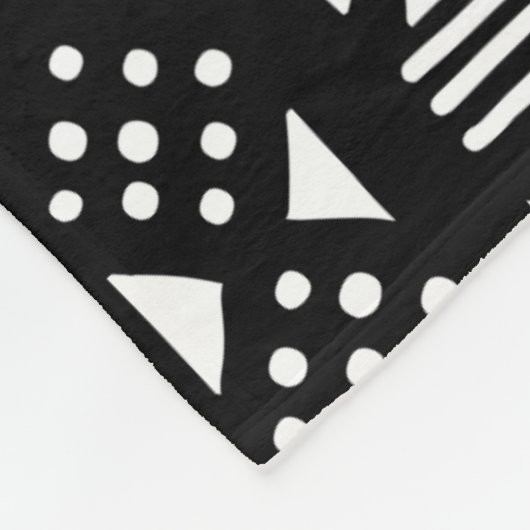 Mud Cloth Style 01 - zwart Fleece Deken (Hoek)