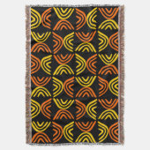 Mud Cloth Style 080215 - Ambergeel en Sinaasappel Deken (Voorkant Verticaal)
