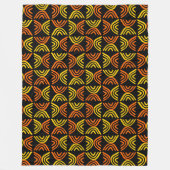Mud Cloth Style 080215 - Ambergeel en Sinaasappel  Fleece Deken (Voorkant)