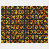 Mud Cloth Style 080215 - Ambergeel en Sinaasappel Fleece Deken (Voorkant (Horizontaal))