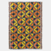 Mud Cloth Style 100215(2) - Ambergeel en Oranje Deken (Voorkant Verticaal)