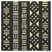 Mud Cloth Style Pattern 01 - Crème met zwart Stof (Swatch)