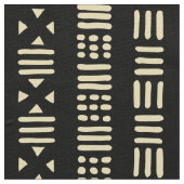 Mud Cloth Style Pattern 01 - Crème met zwart Stof (Close Up)