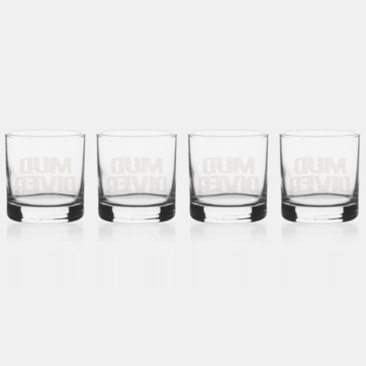 Mud Diver rots glas set van 4 (Achterkant)