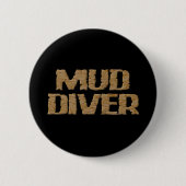 Mud Diver zwarte ronde knop Button 5,7 Cm (Voorkant)