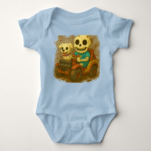 Mud Mayhem with Baby and Waggles Romper (Voorkant)