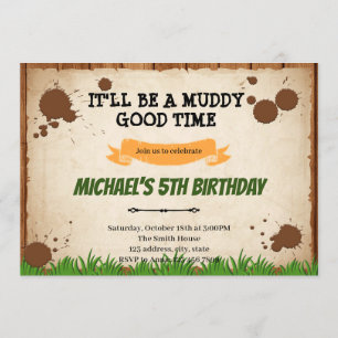 Mud Obstacle Course Birthday Kaart