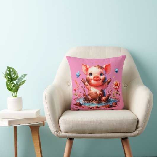 Mud Puddle Piggy Kussen (Stoel)