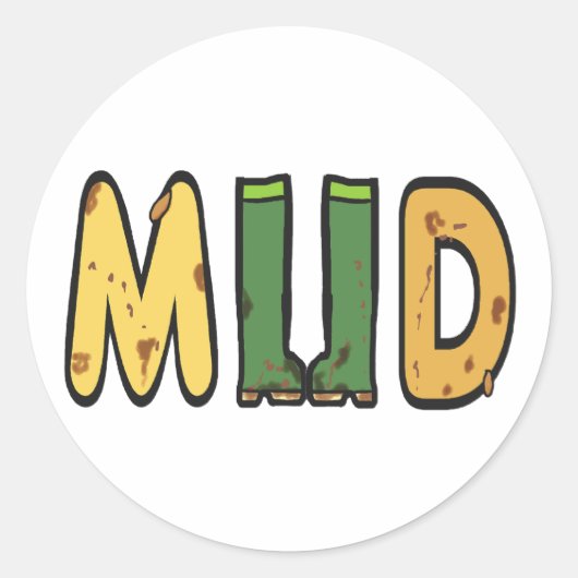 Mud Ronde Sticker (Voorkant)