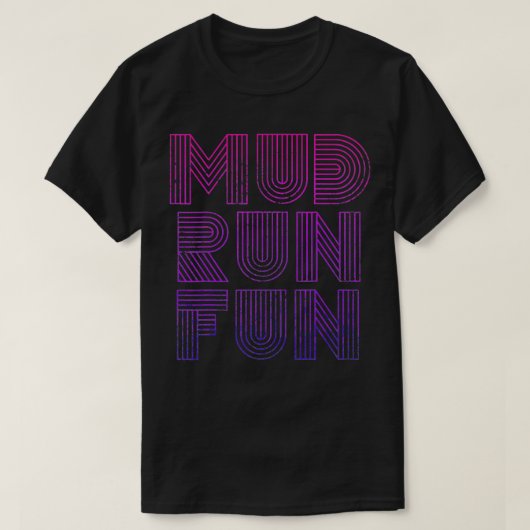 Mud Run Fun Mudder Trail Running en Mudding RETRO T-shirt (Design voorkant)