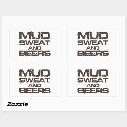 Mud Sweat en Beers Rechthoekige Sticker (Vel)