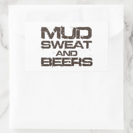 Mud Sweat en Beers Rechthoekige Sticker (Tas)
