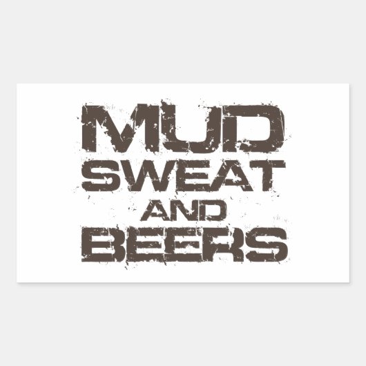 Mud Sweat en Beers Rechthoekige Sticker (Voorkant)