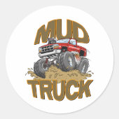 Mud Truck Chevy Ronde Sticker (Voorkant)