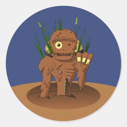Mud Zombie Yokai Dorotabo Ronde Sticker (Voorkant)