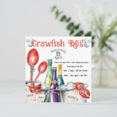 Mudbug Party en Crawfish Boil Kaart (Staand voorkant)