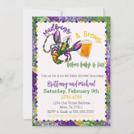 Mudbugs & Brews Baby shower Invitation Kaart