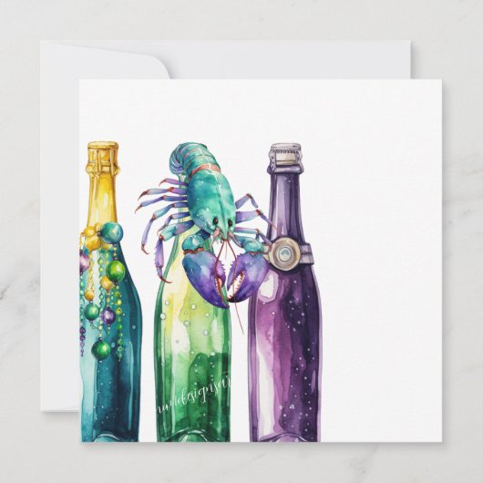 Mudbugs, rivierkreeften en cocktails Mardi Gras St Kaart (Achterkant)