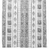 Mudcloth geïnspireerd stampatroon douchegordijn (Voorkant)