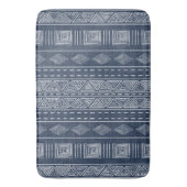 Mudcloth Style Navy Blue en White Tribal Pattern Badmat (Voorkant Verticaal)