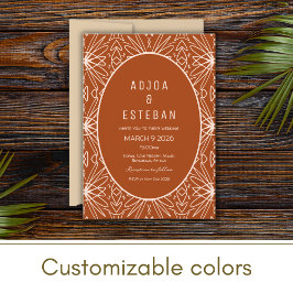 Mudcloth Tribal Patroon Boho bruiloft uitnodiging