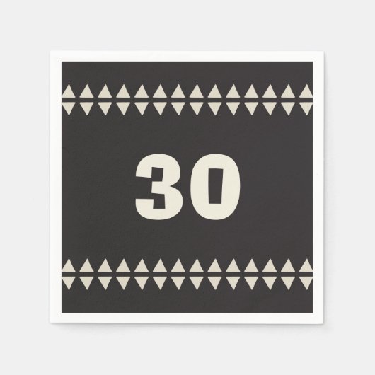 Mudcloth verjaardagsfeestje leeftijd servet (Voorkant)