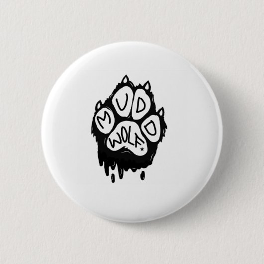 Muddwolf Logo Ronde Button 5,7 Cm (Voorkant)