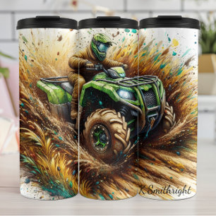 Muddy ATV Action Splash Art Thermosbeker
