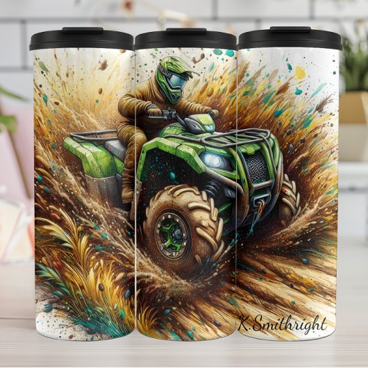 Muddy ATV Action Splash Art Thermosbeker