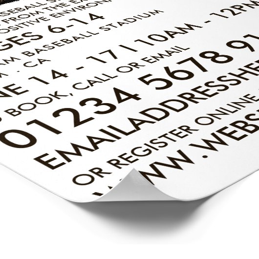 Muddy Baseball Bat, honkbalkamp Adverteren Poster (Hoek)