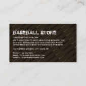 Muddy Baseball Bat, Honkbalspeler, Coach Visitekaartje (Achterkant)