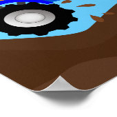 Muddy Blue Monster Truck Personaliseerd Poster (Hoek)