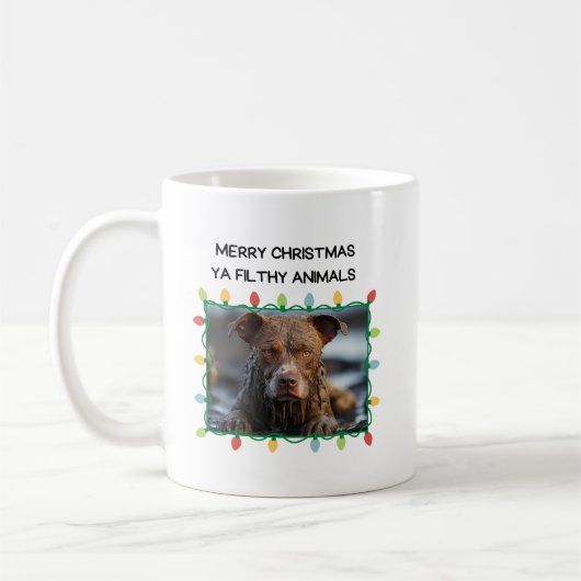 Muddy Brown Dog Funny Christmas Mok (Links)