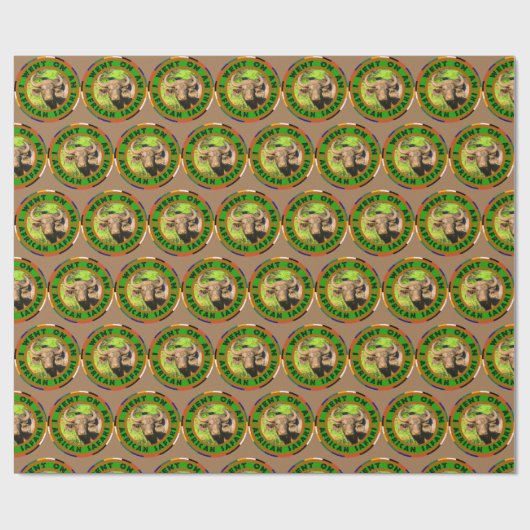 Muddy Buffalo African Safari Wrapping Paper Cadeaupapier (Vlak)