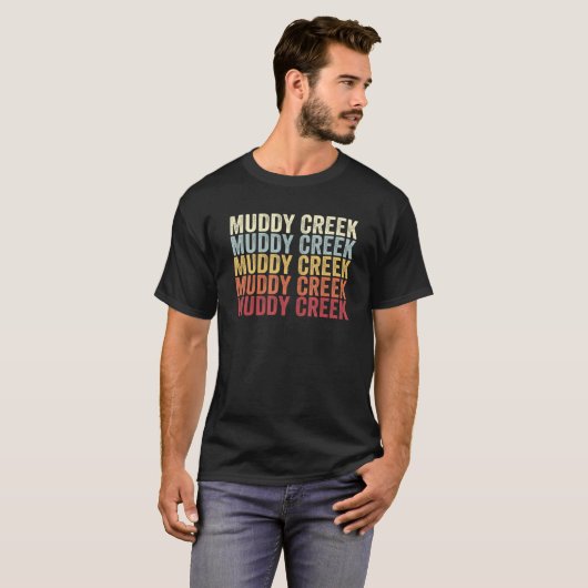 Muddy Creek Pennsylvania Muddy Creek PA Retro Vint T-shirt (Voorkant volledig)
