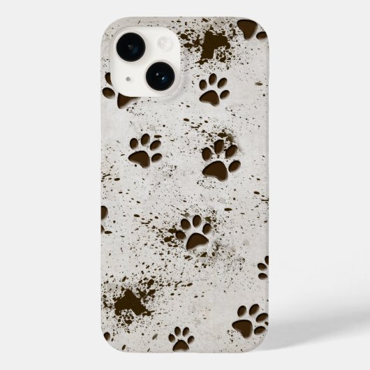 Muddy Dog Paw Prints Case-Mate iPhone Case (Achterkant)