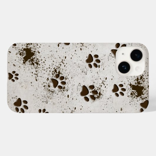 Muddy Dog Paw Prints Case-Mate iPhone Case (Achterkant (horizontaal))