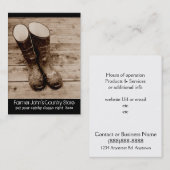Muddy Gumboots for Farmers Country Store Visitekaartje (Voorkant / Achterkant)