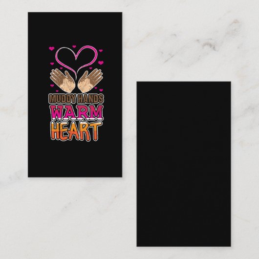 Muddy Hands Warm Heart Pottery Lover Visitekaartje (Voorkant / Achterkant)