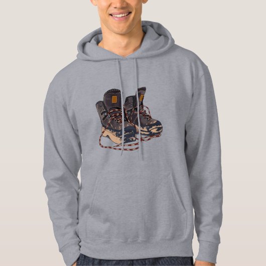 Muddy Hiking Boots Graphic Outdoor Adventure Hoodie (Voorkant)
