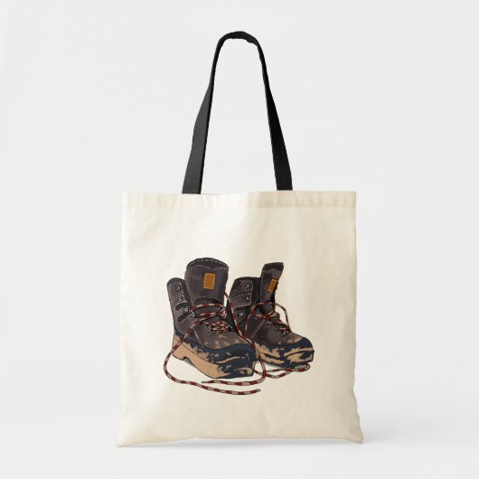 Muddy Hiking Boots Graphic Outdoor Adventure Tote Bag (Voorkant)