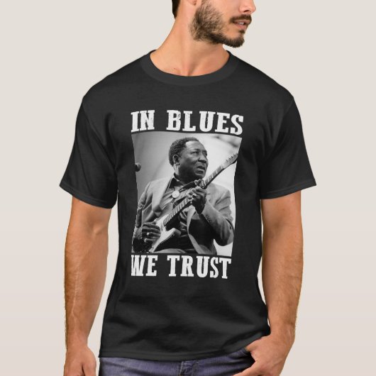 Muddy in Blues We vertrouwen op de essentiële T-sh T-shirt (Voorkant)