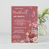  Muddy Maroon Moderne Typografie Moederdag Kaart (Staand voorkant)