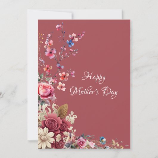  Muddy Maroon Moderne Typografie Moederdag Kaart (Achterkant)