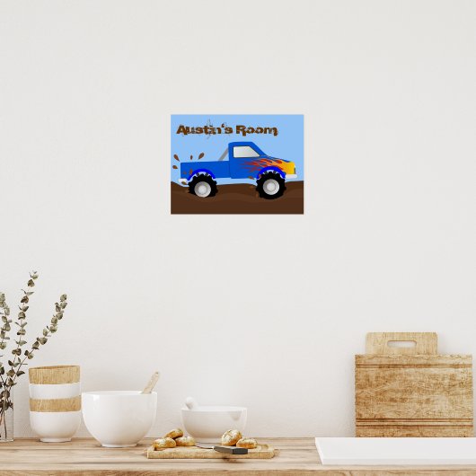 Muddy Monster Truck Personaliseerd Poster (Keuken)
