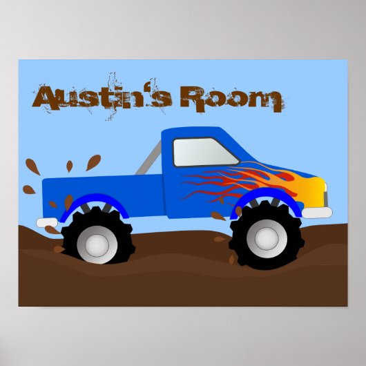 Muddy Monster Truck Personaliseerd Poster (Voorkant)