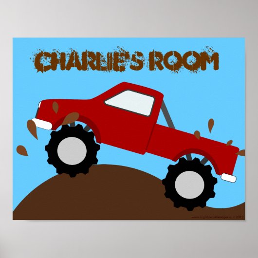 Muddy Monster Truck Personalized Poster (Voorkant)